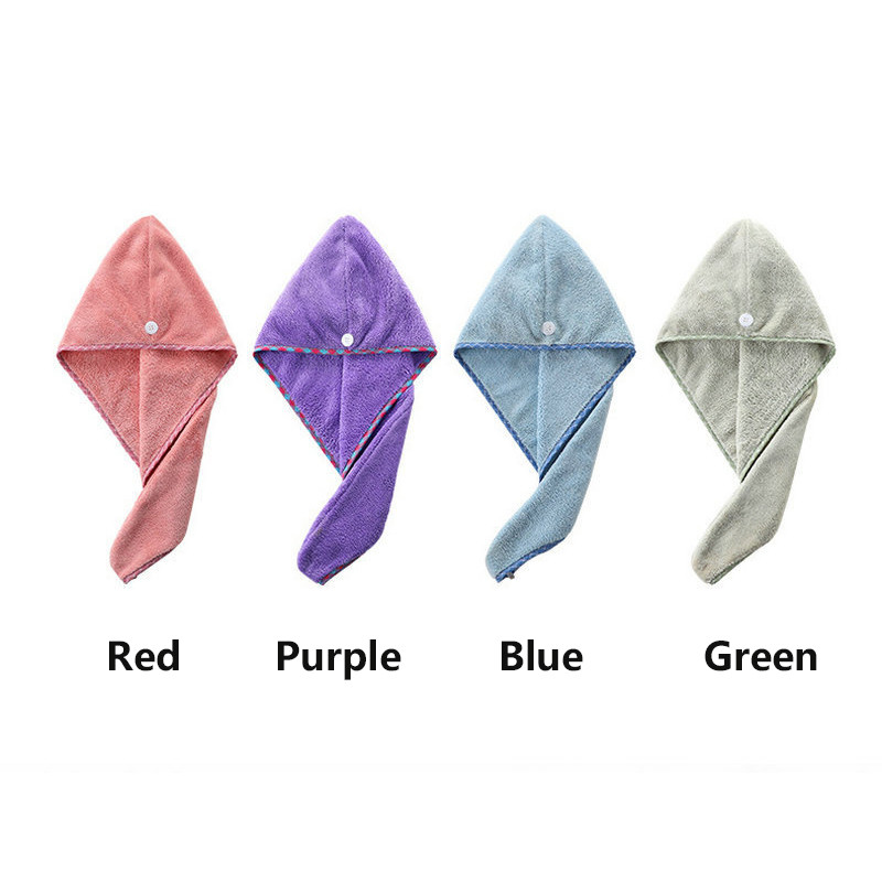 Női száraz hajtörölköző Mikroszálas egyszínű, gyorsan száradó, erős vízelnyelő hajszárító sapka zuhanyfejtörölköző