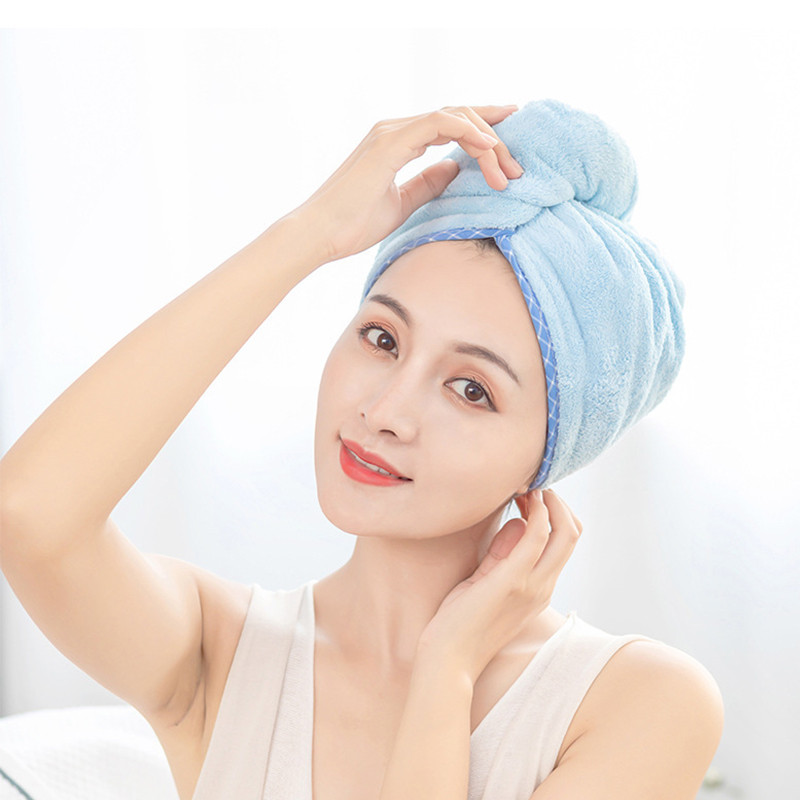 Női száraz hajtörölköző Mikroszálas egyszínű, gyorsan száradó, erős vízelnyelő hajszárító sapka zuhanyfejtörölköző