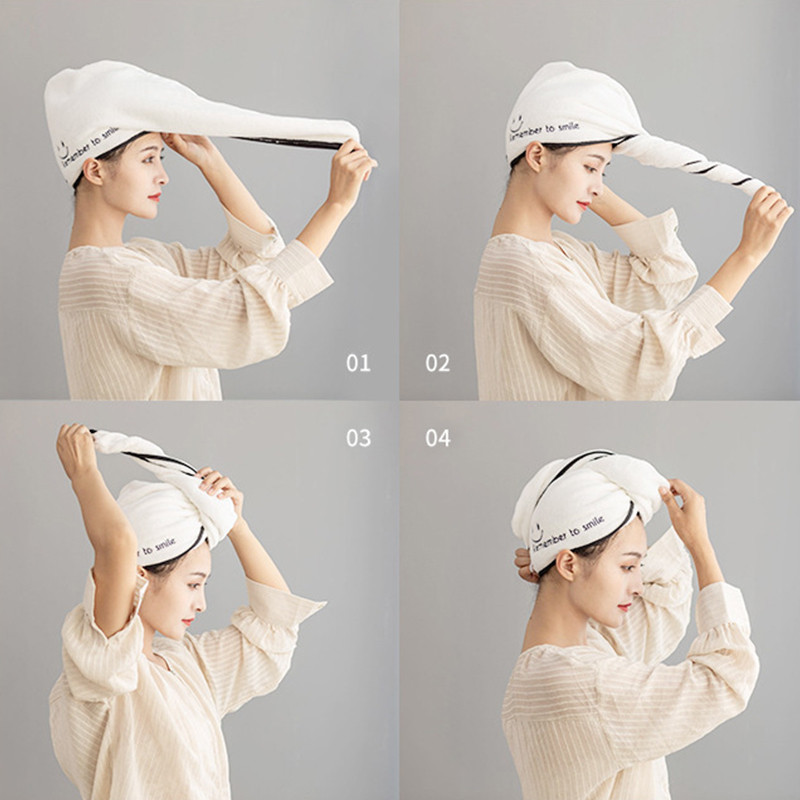 Női száraz hajtörölköző Mikroszálas egyszínű, gyorsan száradó, erős vízelnyelő hajszárító sapka zuhanyfejtörölköző