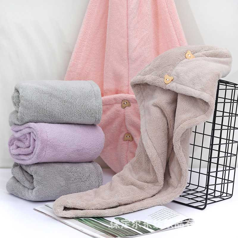 Moteriškas minkštas plaukų rankšluostis, sugeriantis greitai džiūstantis vonios dušo kepuraitė Coral Velvet vonios kambario valymo audinys rankšluosčiai Mikropluošto skalbimo šluostė