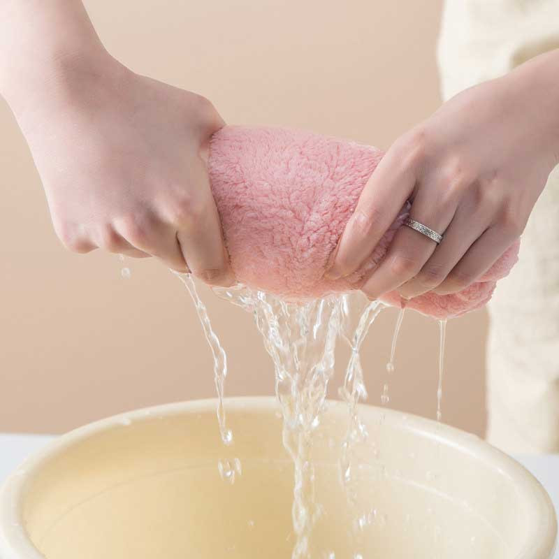 Moteriškas minkštas plaukų rankšluostis, sugeriantis greitai džiūstantis vonios dušo kepuraitė Coral Velvet vonios kambario valymo audinys rankšluosčiai Mikropluošto skalbimo šluostė