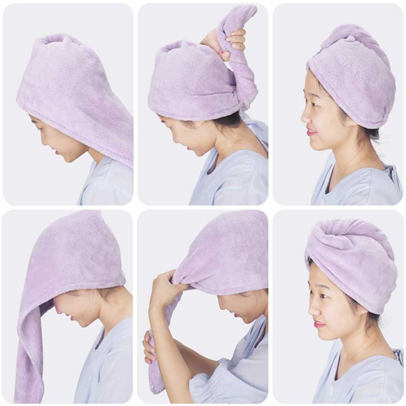 Moteriškas minkštas plaukų rankšluostis, sugeriantis greitai džiūstantis vonios dušo kepuraitė Coral Velvet vonios kambario valymo audinys rankšluosčiai Mikropluošto skalbimo šluostė