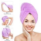 Femei Fata Prosoape Baie Microfibră Cască de duș Prosop Pălării de baie pentru femei Cap uscat pentru păr Uscare rapidă Moale pentru Lady Turban Head