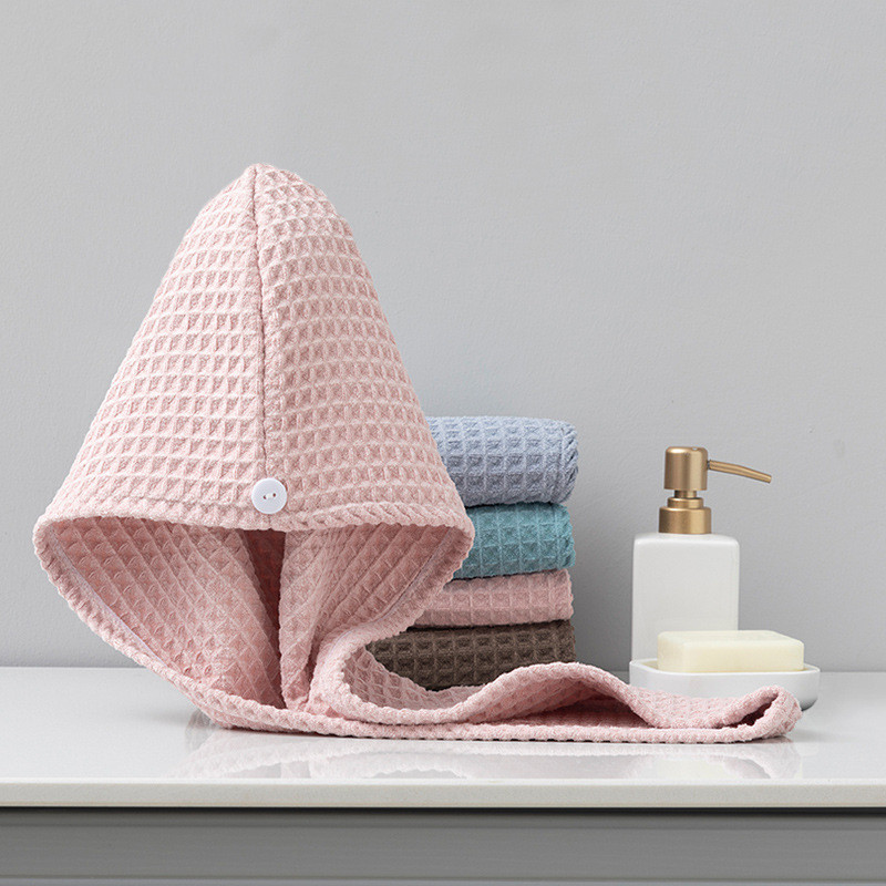 Prosop de păr Microfibră Uscător rapid de păr Prosop de vafe Prosop de baie Căciulă de duș cu absorbție rapidă Turban pentru uscare Prosoape pentru femei Pălărie Prosop