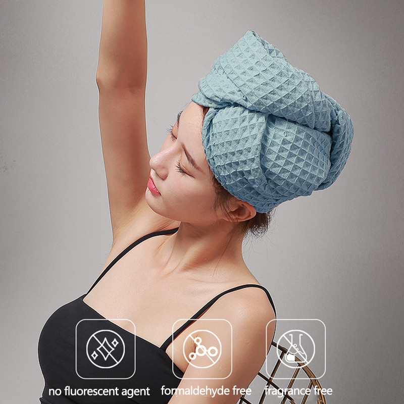 Prosop de păr Microfibră Uscător rapid de păr Prosop de vafe Prosop de baie Căciulă de duș cu absorbție rapidă Turban pentru uscare Prosoape pentru femei Pălărie Prosop