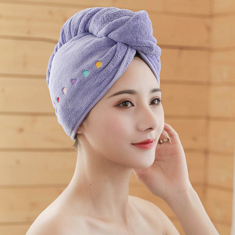 Capac de uscare a parului, floare dulce brodata pentru femei, prosop absorbant de par, drăguț, prosop uscat, pentru femeie, turban, înveliș pentru cap