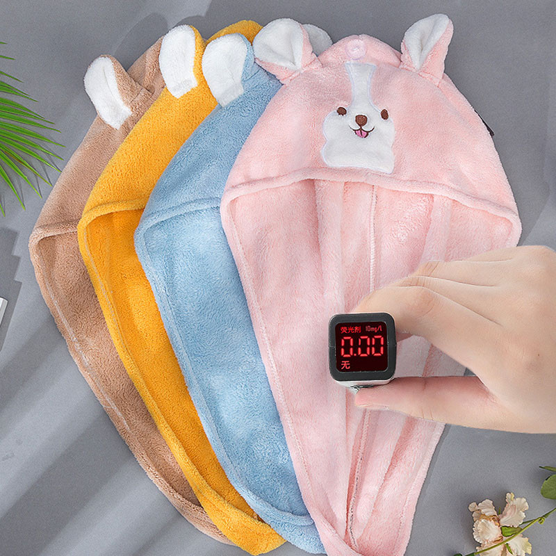 1vnt Greitai džiūstantys vonios rankšluosčiai Coral Velvet Sausų plaukų kepuraitė kvėpuojanti minkšta, miela animacinio filmo piešinys suaugusiems vaikams