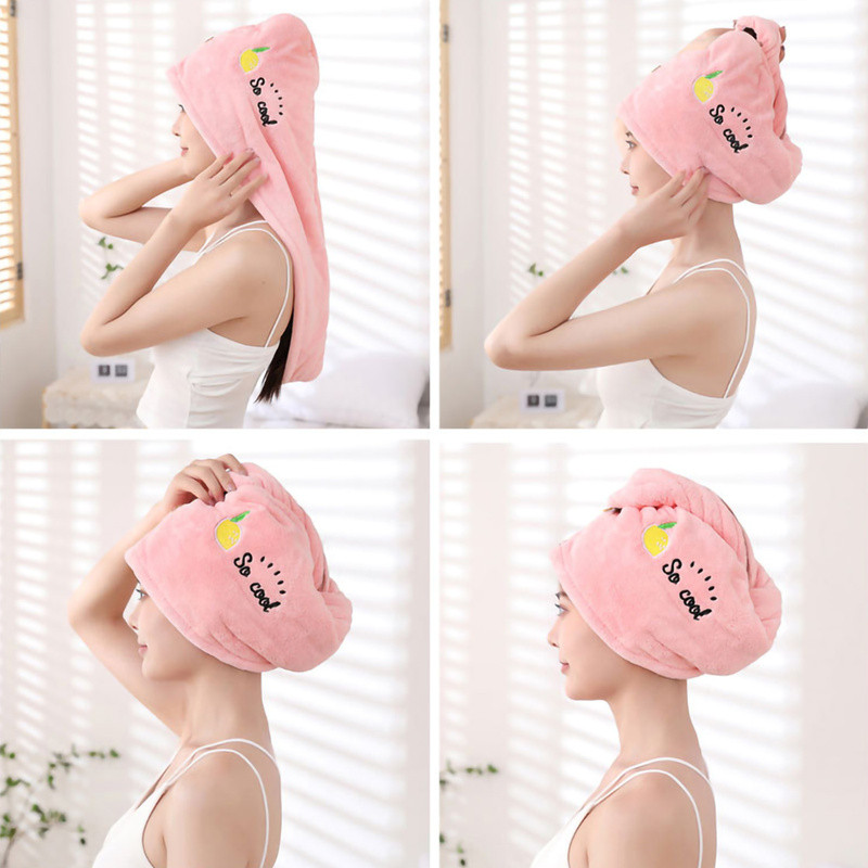 Korall gyapjú nedvszívó zuhanysapka női hajszárító sapka Gyorsan száradó hajtörölköző sapka szuper felszívódás gyorsan száradó zuhanysapka