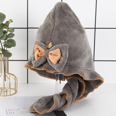 „Bowknot“ vonios kambarys greitai džiūstantis dušo kepuraitė šluostymas plaukų galvutės rankšluosčiu, sausas plaukų dangtelis, stiprus sugeriantis ilgų plaukų sausų plaukų rankšluostis, mikropluoštas