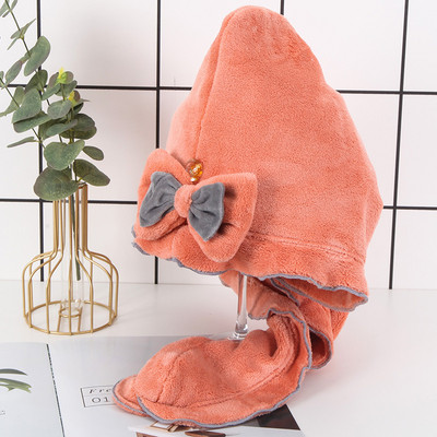 „Bowknot“ vonios kambarys greitai džiūstantis dušo kepuraitė šluostymas plaukų galvutės rankšluosčiu, sausas plaukų dangtelis, stiprus sugeriantis ilgų plaukų sausų plaukų rankšluostis, mikropluoštas