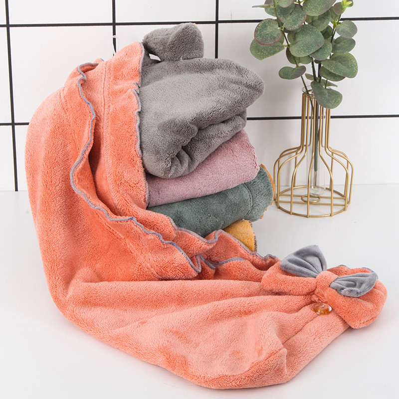 „Bowknot“ vonios kambarys greitai džiūstantis dušo kepuraitė šluostymas plaukų galvutės rankšluosčiu, sausas plaukų dangtelis, stiprus sugeriantis ilgų plaukų sausų plaukų rankšluostis, mikropluoštas