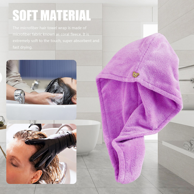 Prosop de păr din microfibră Wrap Turbane de păr pentru păr umed Prosoape de uscare a părului Înveliș pentru cap Cască de duș pentru păr ondulat lung 2022