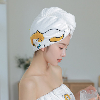 Дамски кърпи за момичета Микрофибърна кърпа за баня Бързосъхнеща кърпа за коса Магическа шапка за душ Дамски тюрбан Обвивка на главата Haarhanddoek Badstof
