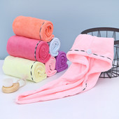 Coral alb, catifea, păr uscat, prosop de baie, microfibră, cu uscare rapidă, turban, super absorbant, pentru șapcă de păr pentru femei, cu buton, îngroșare.