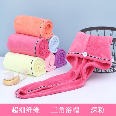 Coral alb, catifea, păr uscat, prosop de baie, microfibră, cu uscare rapidă, turban, super absorbant, pentru șapcă de păr pentru femei, cu buton, îngroșare.