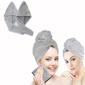 Prosoape de păr din fibre de cărbune de bambus Cap de baie Wrap Turban Prosoape de păr cu uscare rapidă anti-încrețire pentru uscarea părului Femei Fete Bai