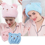 Lovely Bear Mikroszálas Hajszárító sapka Törölköző Fürdőszoba törölközők Kiegészítő készletek Gyorsan száradó haj Zuhanyzósapka becsomagolt törölközők sapka