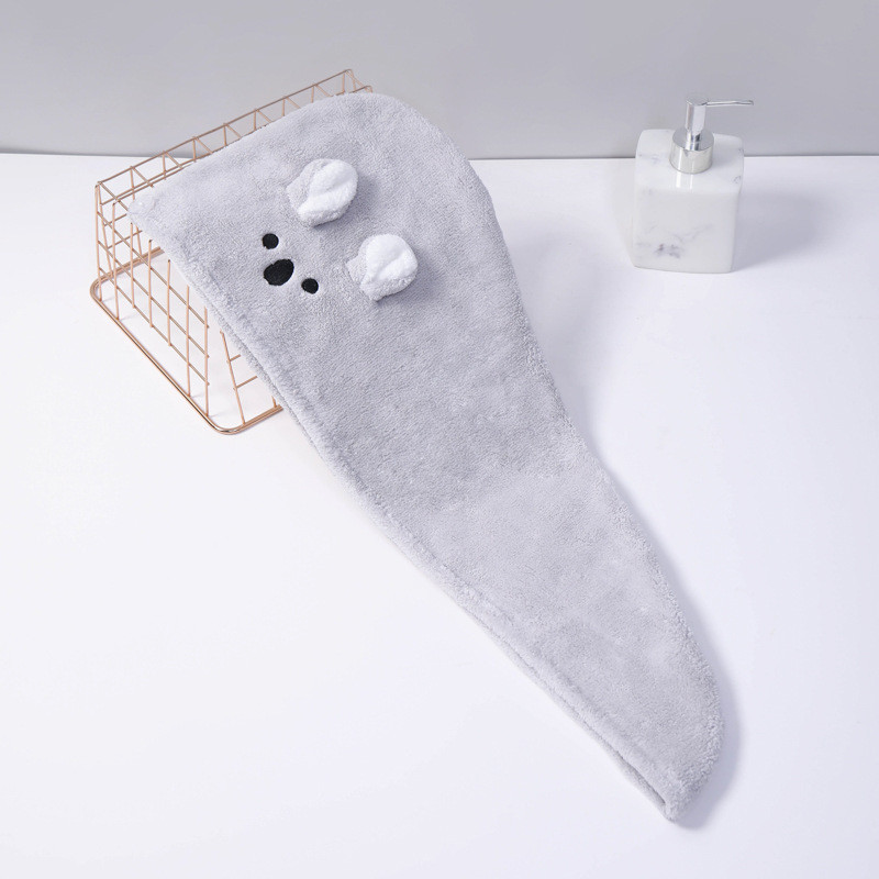 Lână de corali Șapcă pentru păr uscat de desene animate Fată care spăla părul super absorbant pentru ștergere prosop de păr cască de duș pentru femei de uz casnic