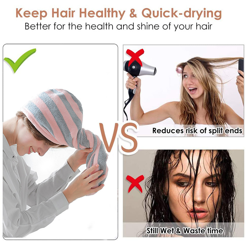 Înveliș pentru prosop de păr din microfibră pentru copii, femei, păr creț, turban de baie, prosoape pentru cap cu uscare rapidă, șapcă de duș magică pentru păr, cu uscare rapidă