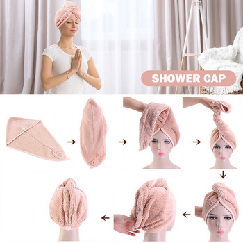 Дамски кърпи за момичета Микрофибърна кърпа за баня Бързосъхнеща кърпа за коса Вълшебна шапка за душ Дамски тюрбан Глава Wrap toallas de baño