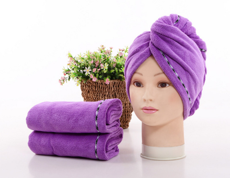 Mikropluošto plaukų rankšluostis, sugeriantis plaukų rankšluosčių įvynioklis, sutirštinamas greitai išdžiūstantiems plaukams kepuraitės turbano galvos apvyniojimas maudymosi įrankiai