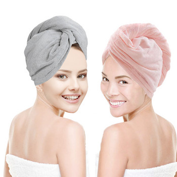 Хавлиена кърпа от микрофибър за жени Абсорбираща баня за възрастни Бързосъхнеща домашна баня По-дебела шапка за душ с дълга къдрава суха коса