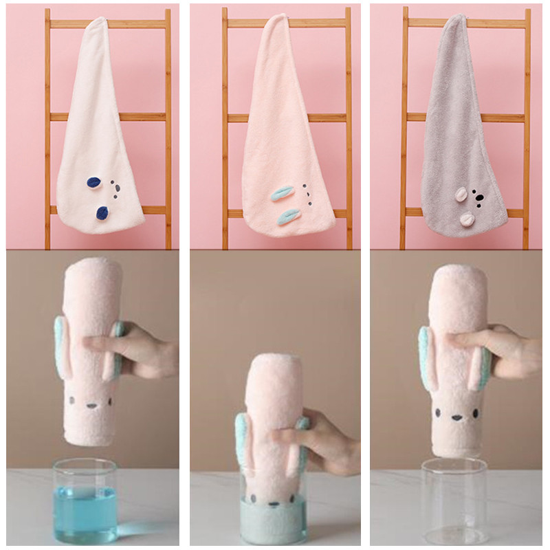 Moteriškos mergaičių Magic mikropluošto dušo kepuraitės rankšluosčių kepuraitės, skirtos sausiems plaukams, greitai džiūstančios, minkštos, skirtos panelei turbano galvutei