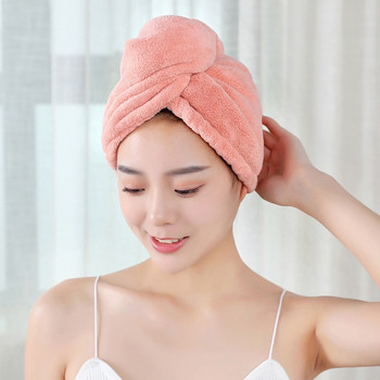 Дамска супер абсорбираща бързосъхнеща кърпа от микрофибър за баня Шапка за сушене на коса Салонна кърпа бързосъхнеща кърпа за коса