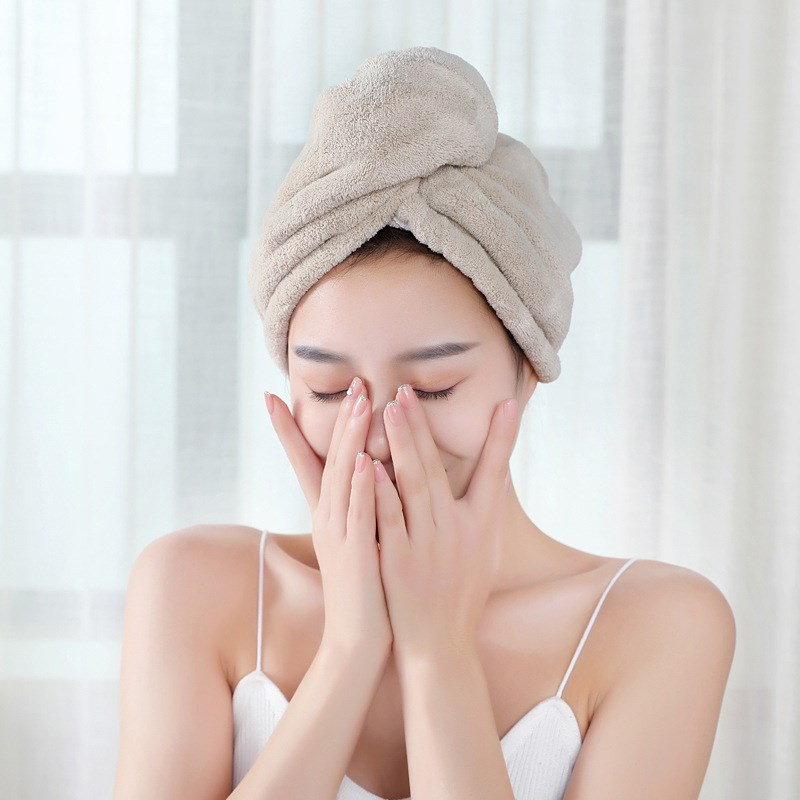 Baie pentru femei, super absorbant, cu uscare rapidă, prosop de baie din microfibră mai groasă, șapcă uscată pentru păr Prosop de salon, prosop de păr cu uscare rapidă