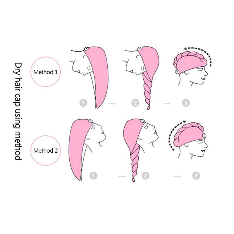 1 vnt. greitai džiūstantis džiovinimo rankšluostis Aukštos kokybės mikropluošto plaukų vonelės kepurė 5 min. greitai džiūstantis turbanas 25x65 cm