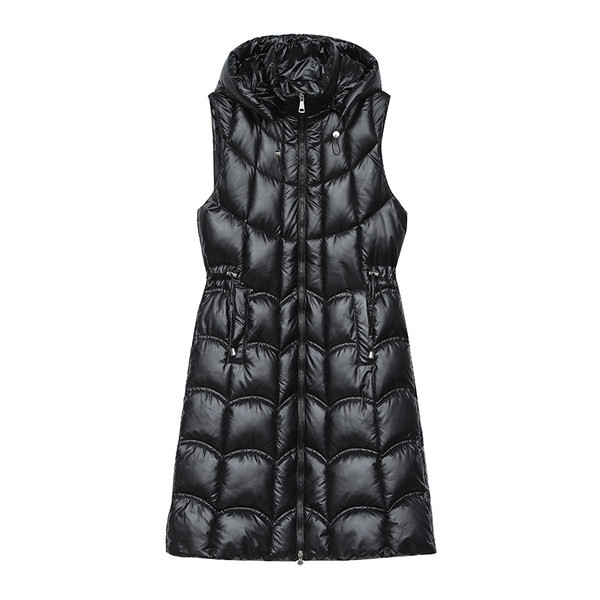 Vesta de dama de lungime mijlocie cu cravate