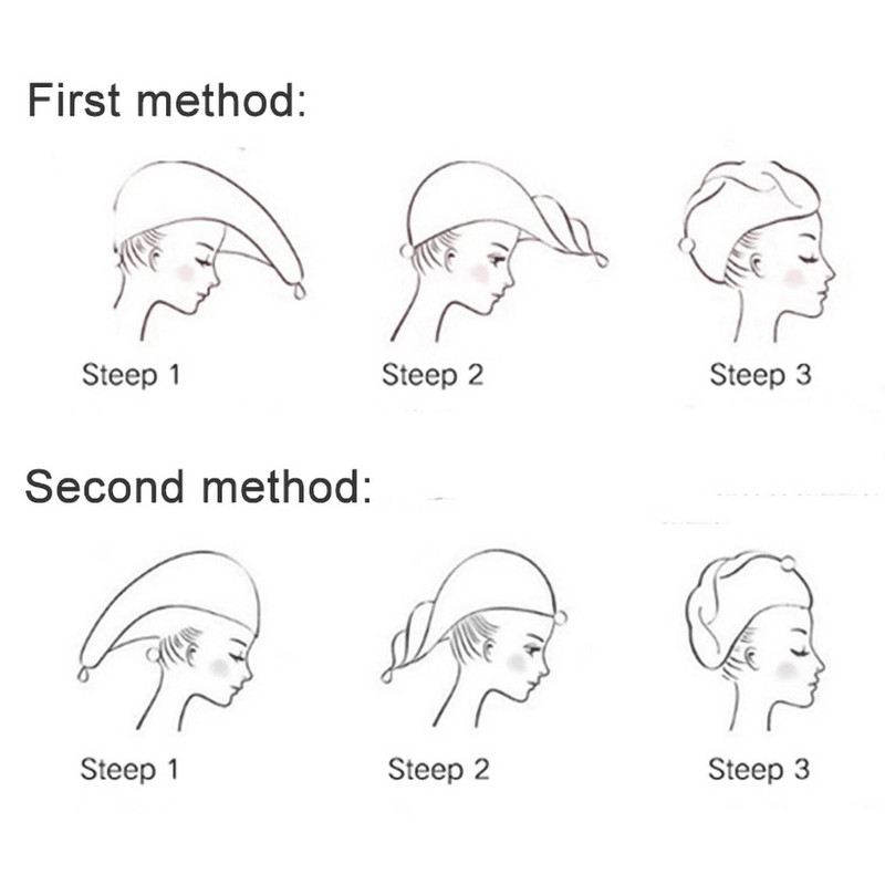 Mikropluošto vonios plaukų kepuraitė moterims plaukų rankšluosčių įvynioklis greitai džiūstanti kepurė, kilpinė vonios kambario servetėlė De Douche turbano dušo priedai