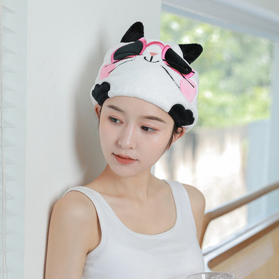 Animale din desene animate Copii Adulți Căciulă de păr moale Lână de coral Drăguț Miraculous Microfibră Prosop absorbant cu uscare rapidă pentru baie