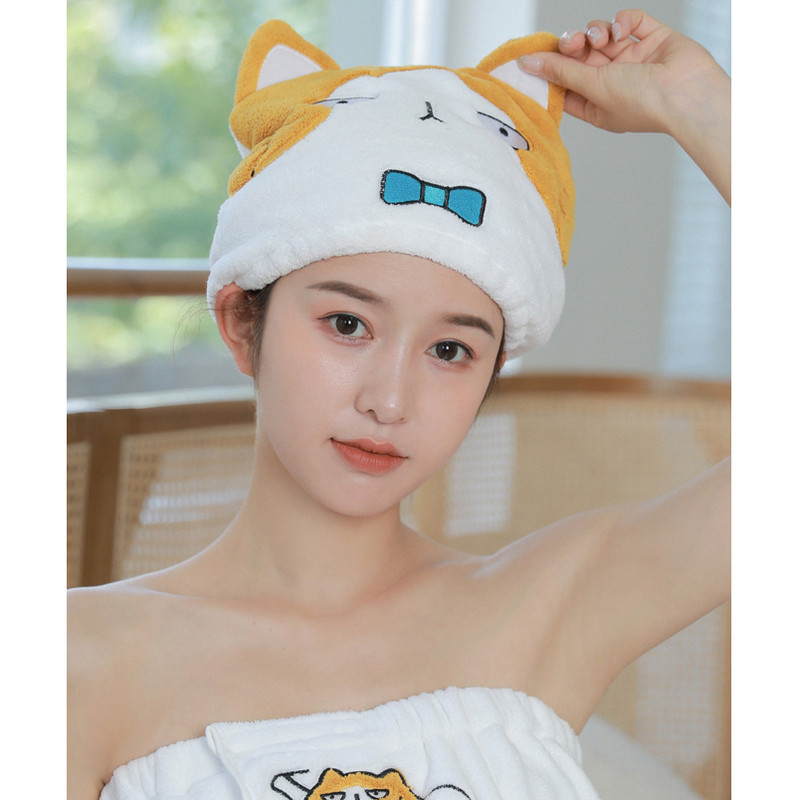 Animale din desene animate Copii Adulți Căciulă de păr moale Lână de coral Drăguț Miraculous Microfibră Prosop absorbant cu uscare rapidă pentru baie