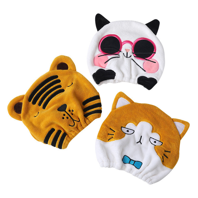 Animale din desene animate Copii Adulți Căciulă de păr moale Lână de coral Drăguț Miraculous Microfibră Prosop absorbant cu uscare rapidă pentru baie