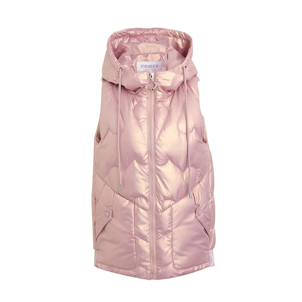 Ženski prsluk s kapuljačom i vezama