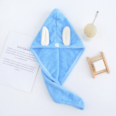 Prosop de păr de iepure șapcă de baie femei plajă fleece de corali șampon cu uscare rapidă cu absorbție de apă drăguț duș vară piscină caldă iarnă