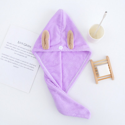 Prosop de păr de iepure șapcă de baie femei plajă fleece de corali șampon cu uscare rapidă cu absorbție de apă drăguț duș vară piscină caldă iarnă