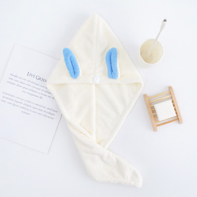 Prosop de păr de iepure șapcă de baie femei plajă fleece de corali șampon cu uscare rapidă cu absorbție de apă drăguț duș vară piscină caldă iarnă