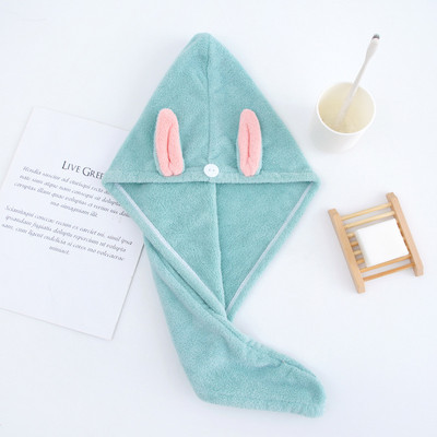 Prosop de păr de iepure șapcă de baie femei plajă fleece de corali șampon cu uscare rapidă cu absorbție de apă drăguț duș vară piscină caldă iarnă