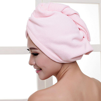 Микрофибърни кърпи за коса за жени Душ Обвивка за сушене на коса Хавлиена кърпа за момичета Бързосъхнеща шапка за коса Шапка Тюрбан Обвивка на главата Инструменти за баня