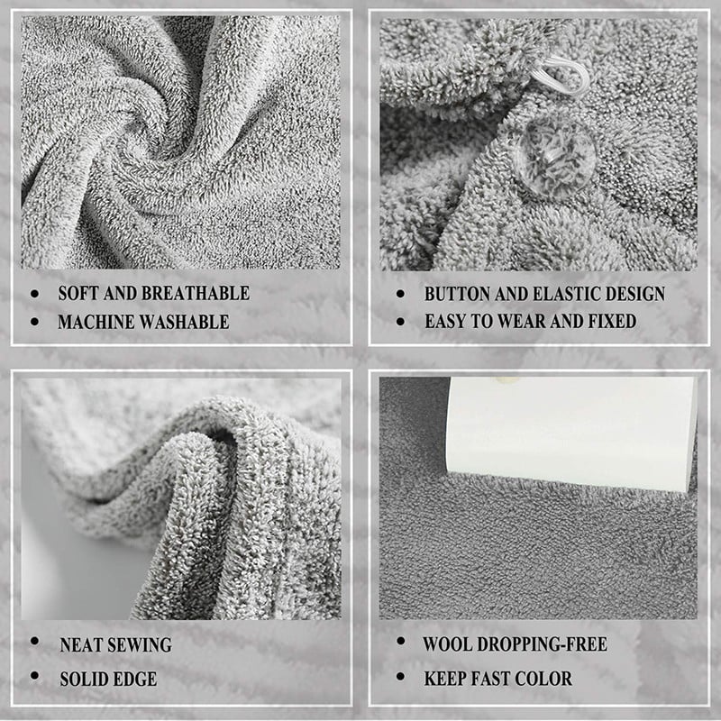 Bambuko anglies pluošto plaukų rankšluosčiai vonios galvutė Turban Wrap Greitai džiūstantys plaukų rankšluosčiai plaukams džiovinti Moterų mergaičių vonios kambarys