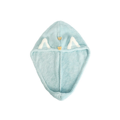 Brzosušivi ručnici za kosu za žene i djecu, slatke mačje uši, superupijajući, deblji turban ručnici od mikrofibre s gumbima u obliku medvjeda