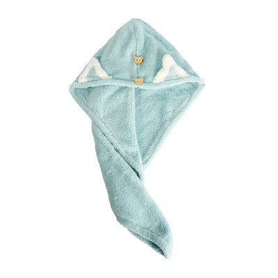 Brzosušivi ručnici za kosu za žene i djecu, slatke mačje uši, superupijajući, deblji turban ručnici od mikrofibre s gumbima u obliku medvjeda