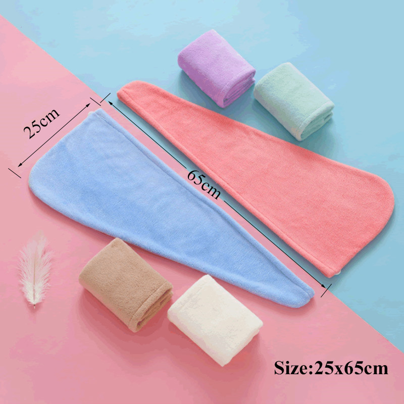 Prosop de păr Wrap Femei Baie Plajă Cască de duș Portabil Călătorie Îngroșare Lady Uscare rapidă 2/1 buc Turban Cap Culoare Solidă Cadou prietenă