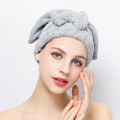 Fibră de cărbune de bambus, cu uscare rapidă, absorbantă, pălărie pentru uscare a părului, pentru casă, cu fundă, pălărie prințesă, ambalaj cadou, prosoape pentru cap Bt21