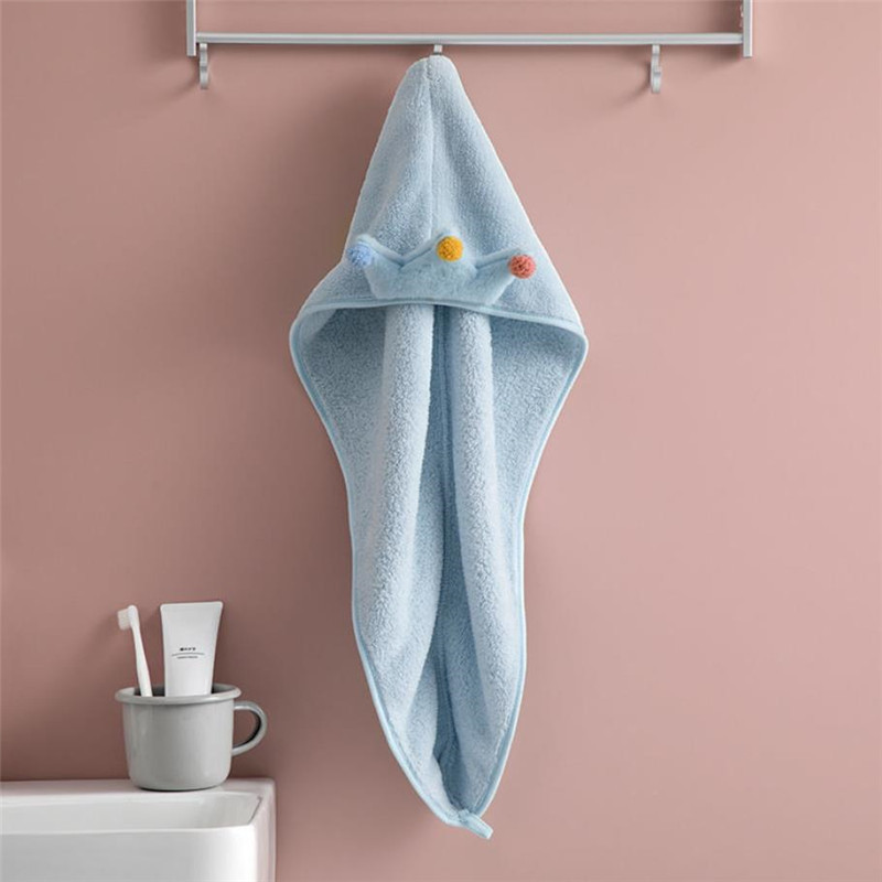 Χαριτωμένο ροζ κορώνα καπάκι μαλλιών Γρήγορη στέγνωμα μικροϊνών Πετσέτα για τα μαλλιά σκούπισμα Περιτύλιγμα μακριά μαλλιά Turban Miraculous Sauna Απορροφητικές πετσέτες