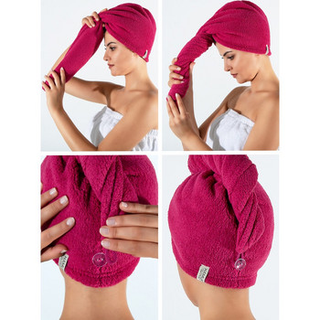 Дамски кърпи за баня Микрофибърна кърпа за коса Бързосъхнеща шапка за коса Шапка за душ Хавлии за баня за възрастни Силно водоабсорбираща
