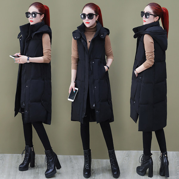 Női mellény kapucnival és cipzárral