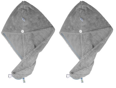 2022. aasta kuum soodusmüük Super imav mikrokiust juukserätik Turban Spa peakuivatuskork naistele 25cmx65cm 2 pakk must